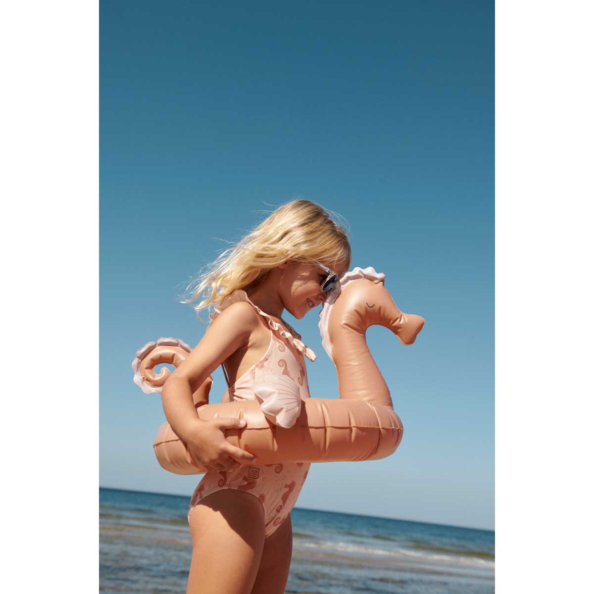 Liewood Maillot De Bain Imprimé À Volants Kallie - Seahorse / Apple blossom - Maillot de bain