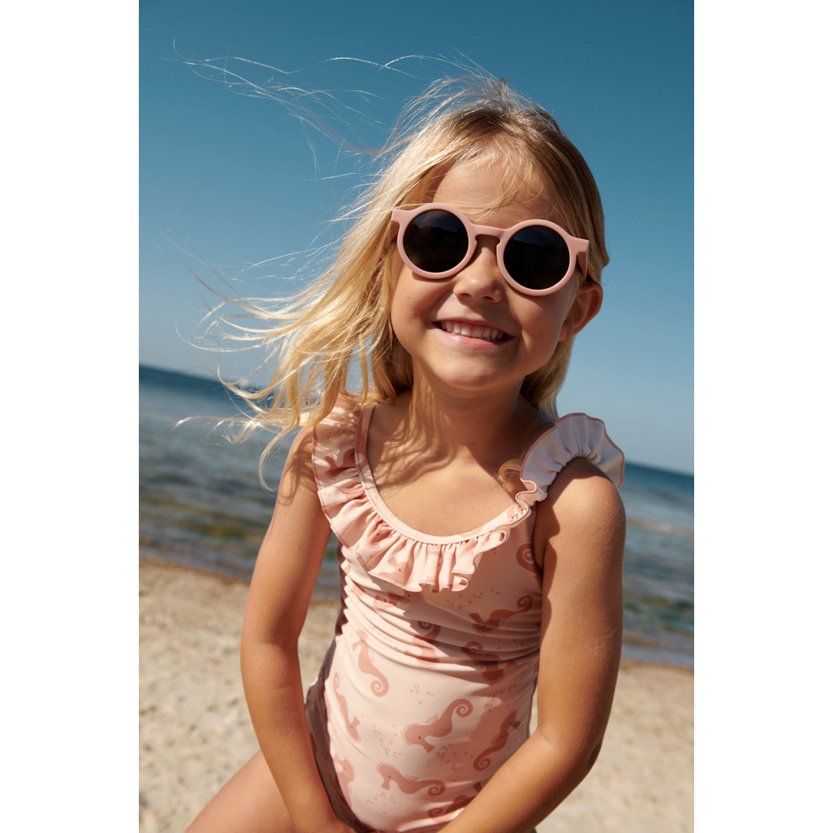 Liewood Maillot De Bain Imprimé À Volants Kallie - Seahorse / Apple blossom - Maillot de bain