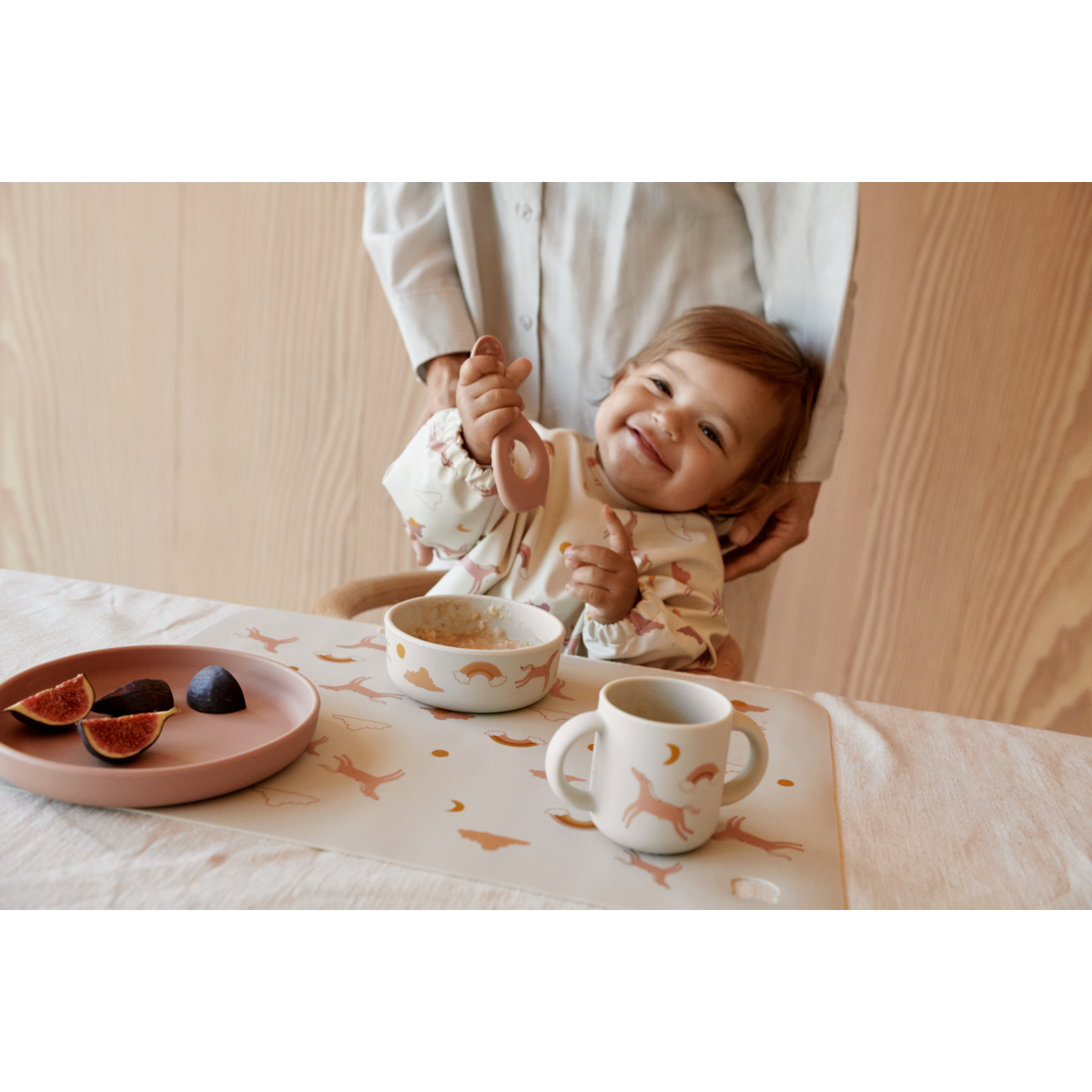 Liewood Set de Vaisselle en Silicone VIVI - Dream / Ecru - Ensemble de vaisselle