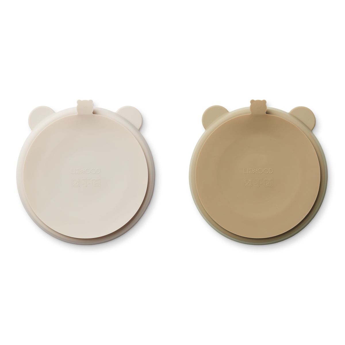 Liewood Lot de 2 assiettes à compartiment Stacy - Sandy / Oat - Assiettes