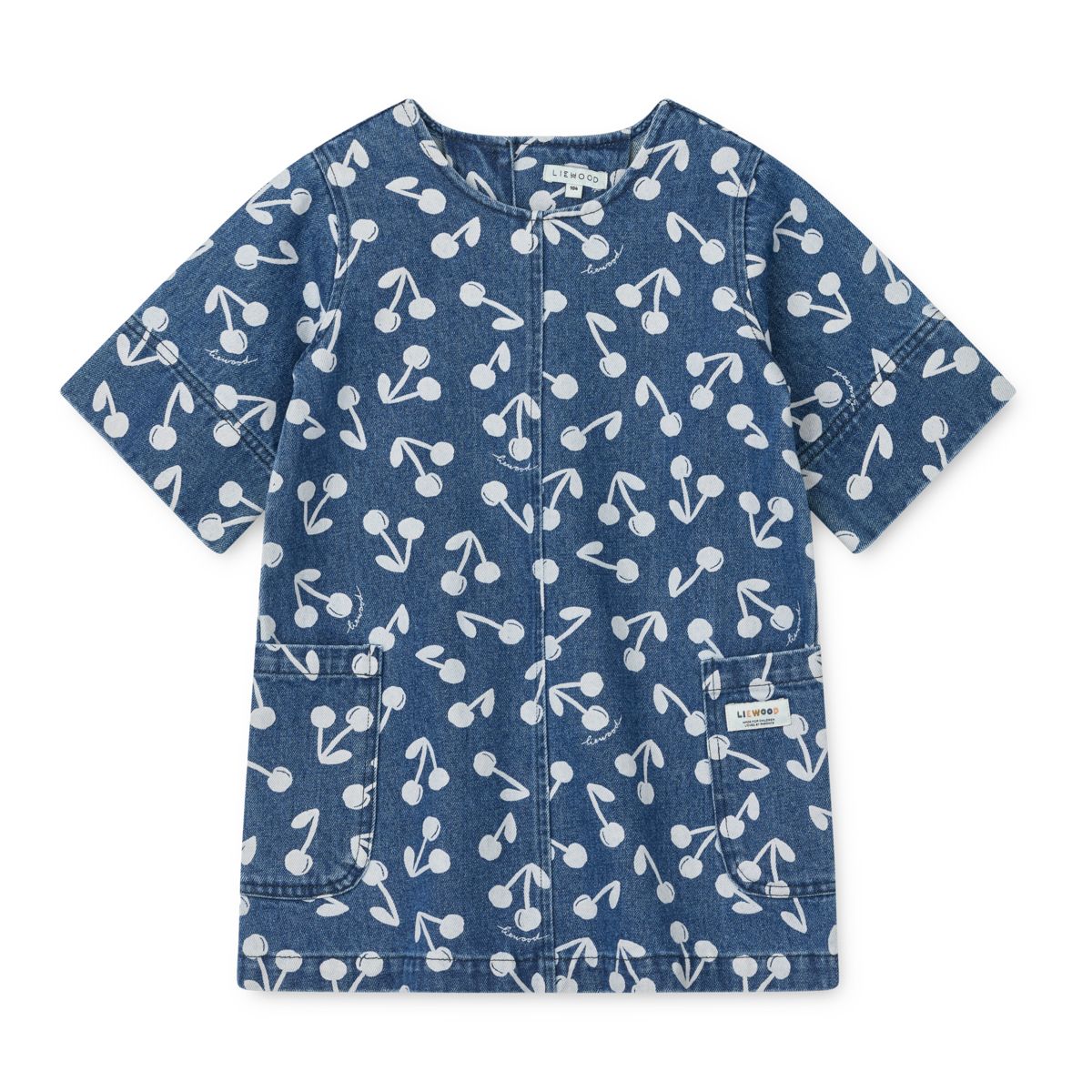 Liewood Robe en Jean à Imprimé ANGELICA - Cherry blossom / Medium blue denim - Robe