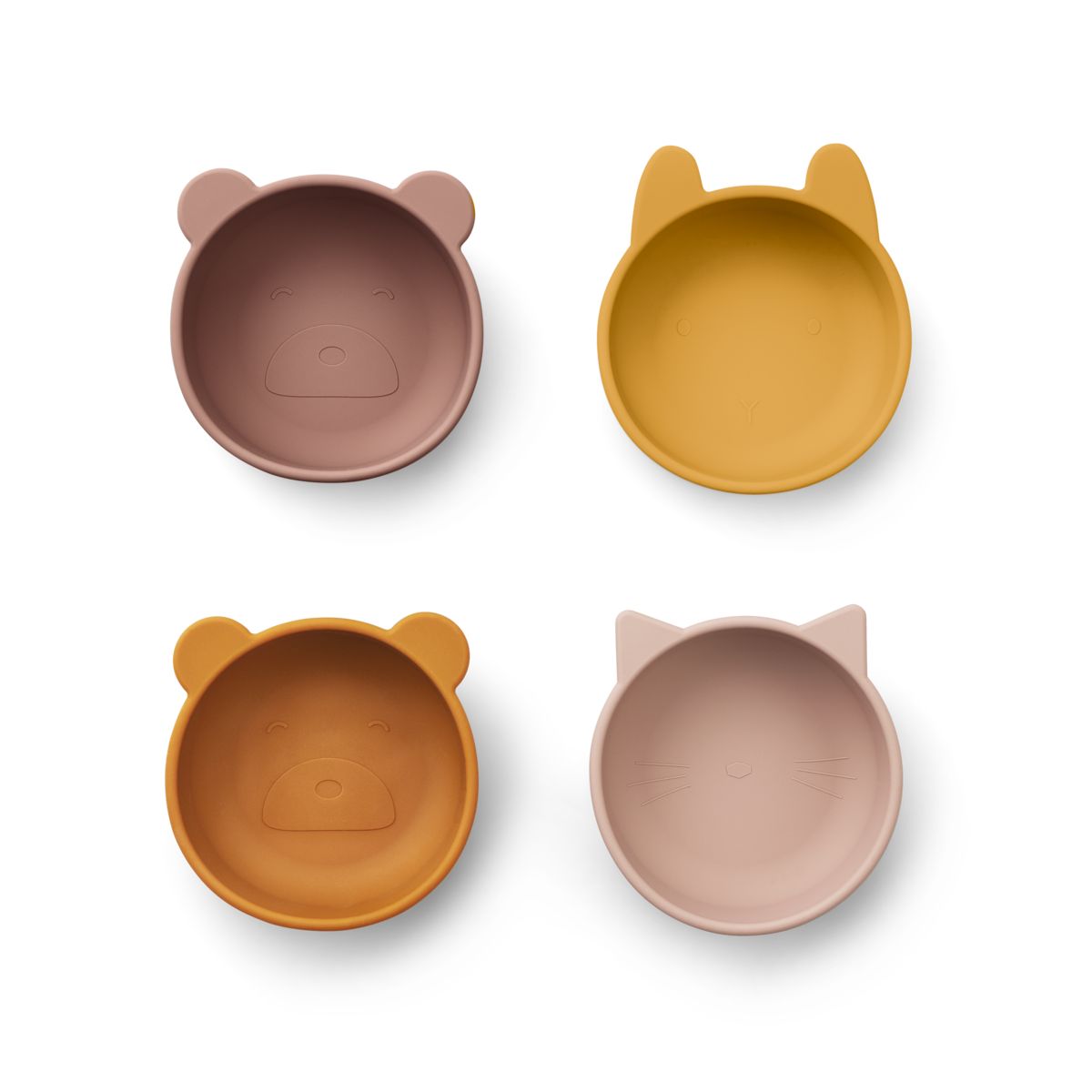 Lot de 4 bols en silicone Iggy - Rose mix