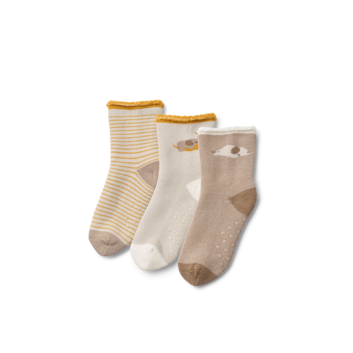 Liewood Paires de Chaussettes pour Bébé ELOY, Lot de 3 - Elephant / Creme de la creme - Chaussettes/Bas