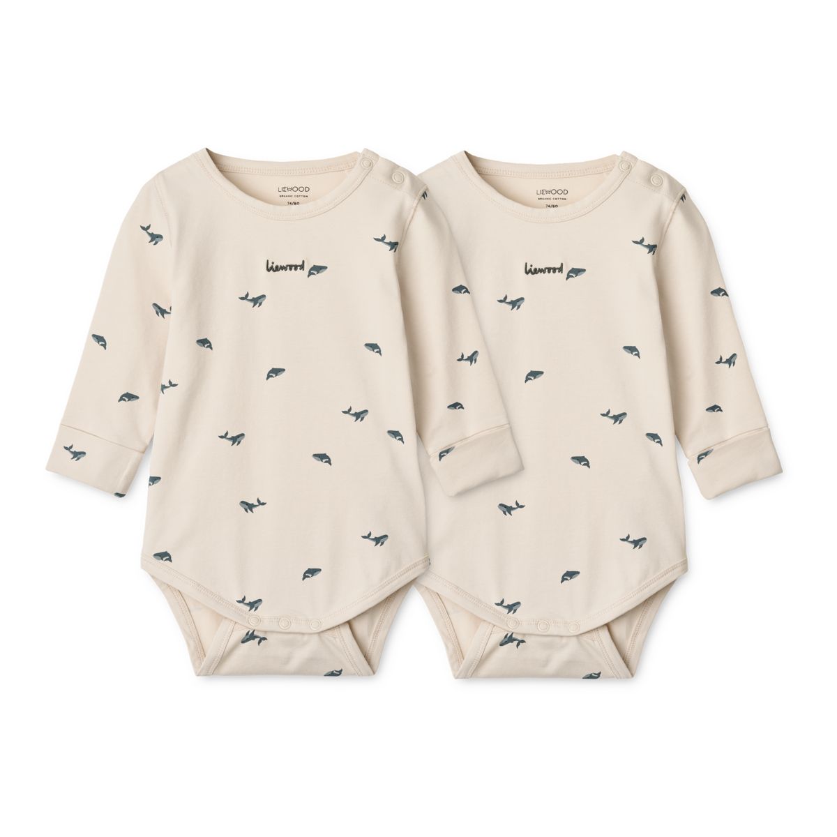 Liewood Bodies pour Bébé YANNI, Lot de 2 - Mini whale / Sandy - Body
