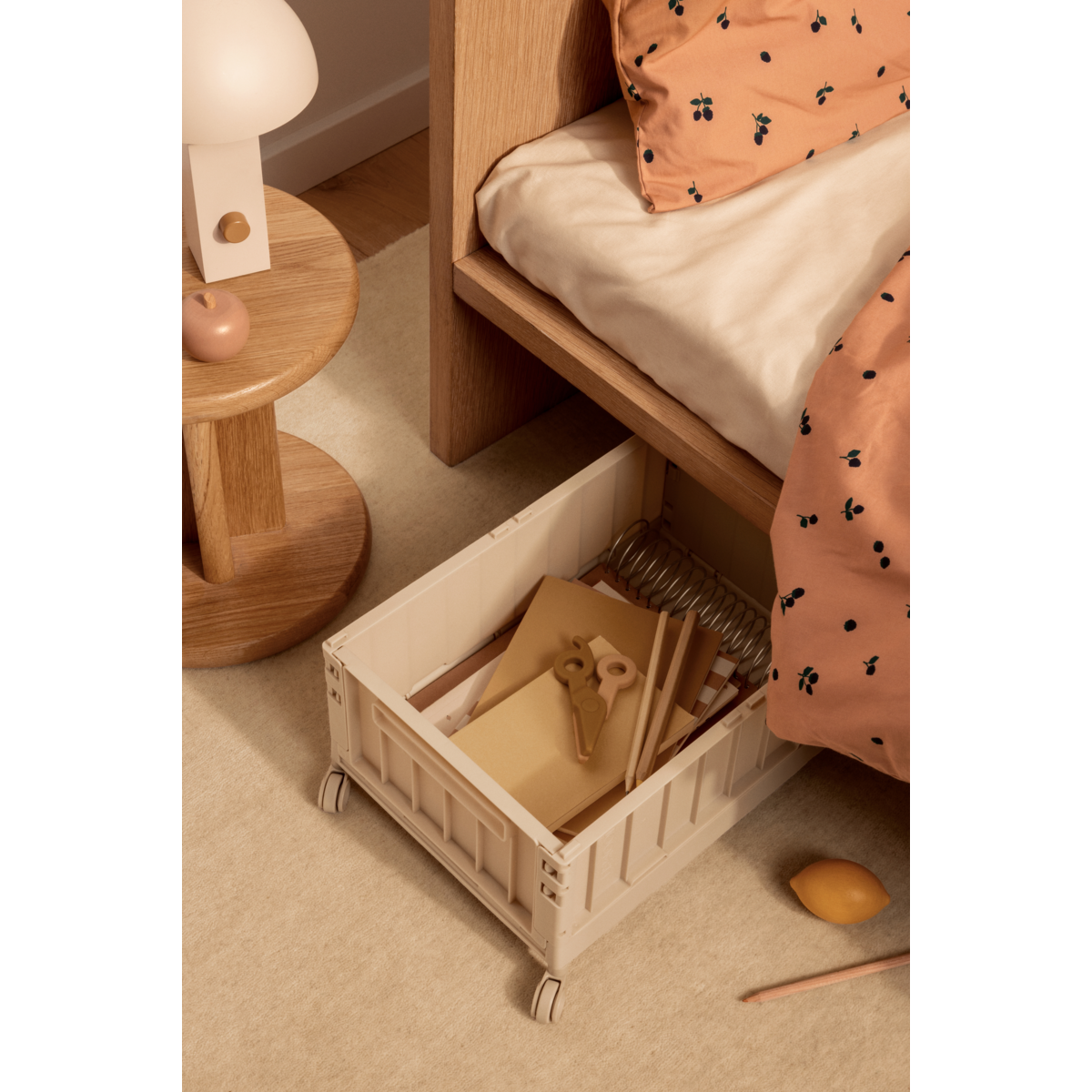 Liewood Boîte de Rangement WESTON - MOYEN, sur Roulettes pivotantes - Sandy - Boîtes de rangement