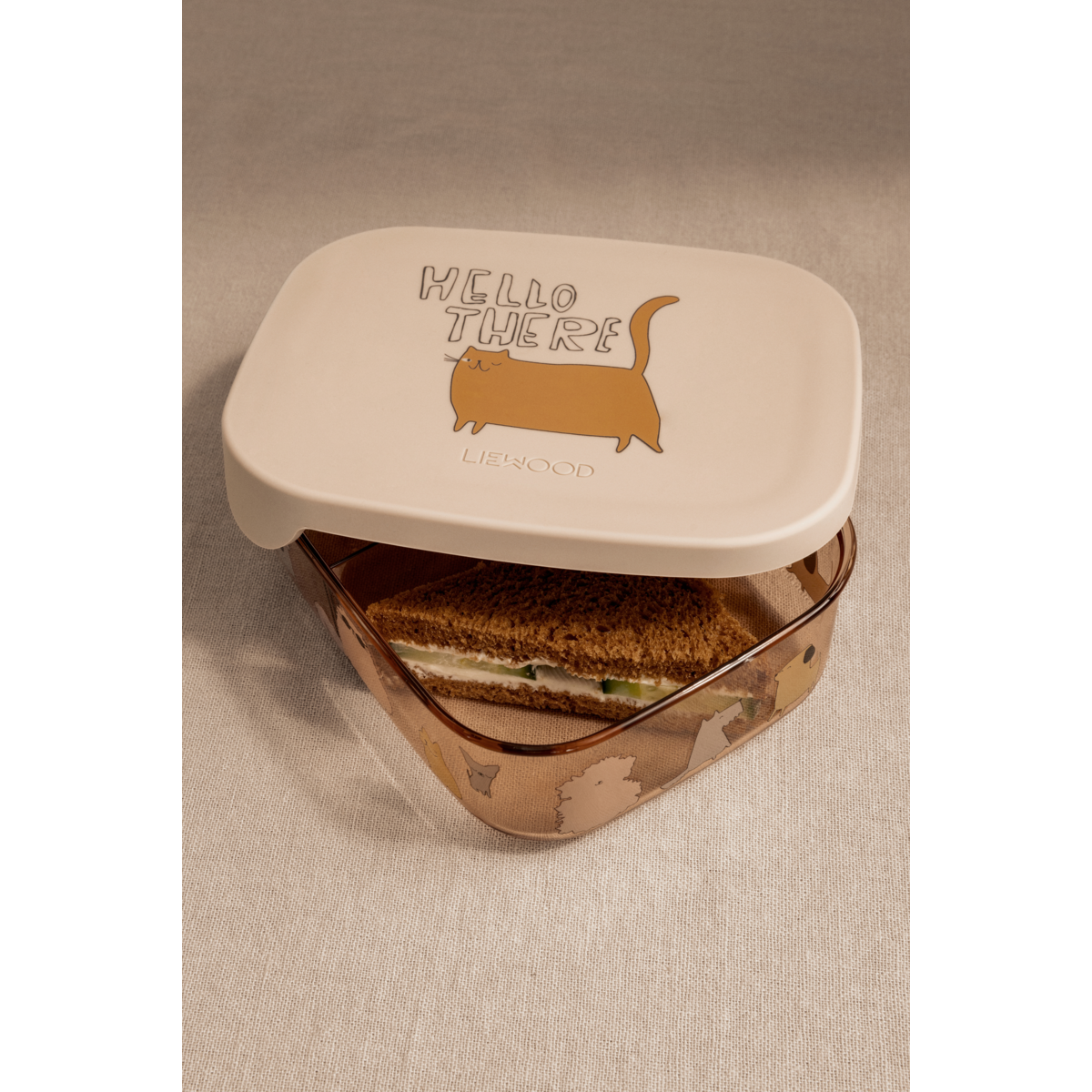 Liewood Boîte à Déjeuner ARTHUR en Tritan - Cats and Dogs / Sandy - Boîte à goûter
