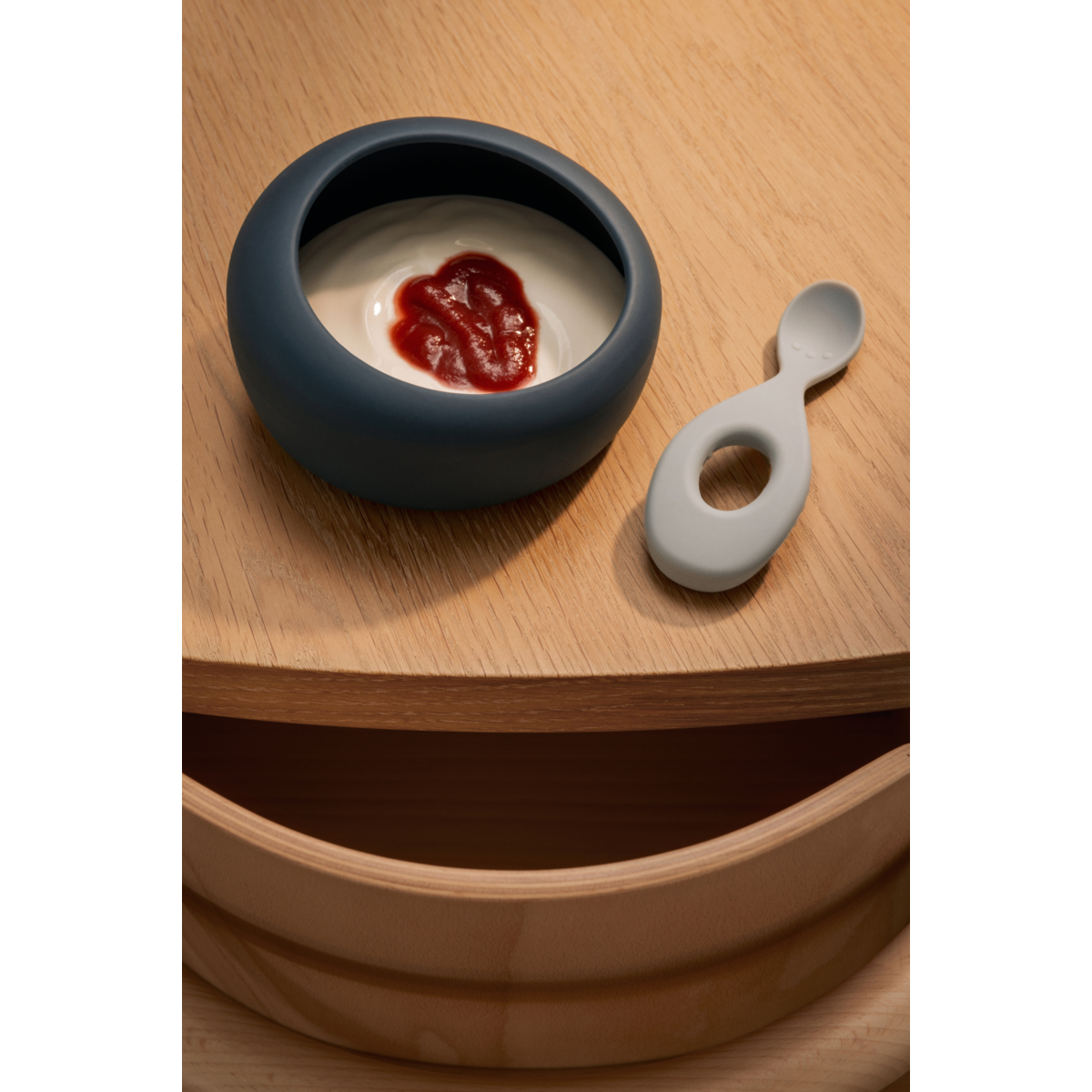 Liewood Bol avec Cuillère SPARIA - Whale blue / Dove blue - Bols