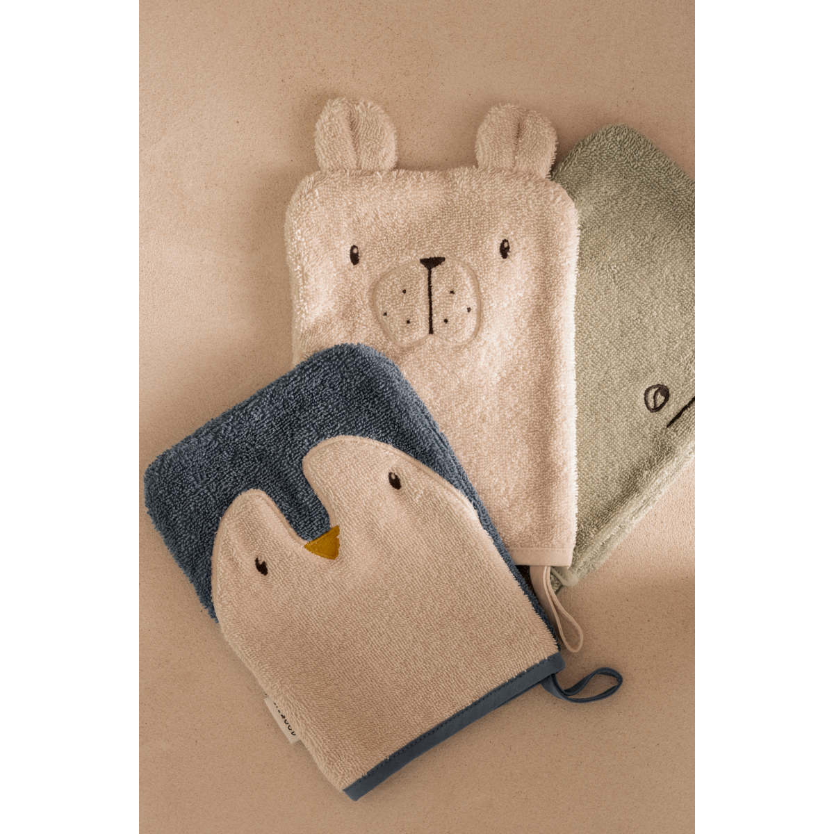 Liewood Gants de Toilette SYLVESTER, Lot de 3 - Arctic Sea / Ocean view - Serviettes / Gants de toilettes