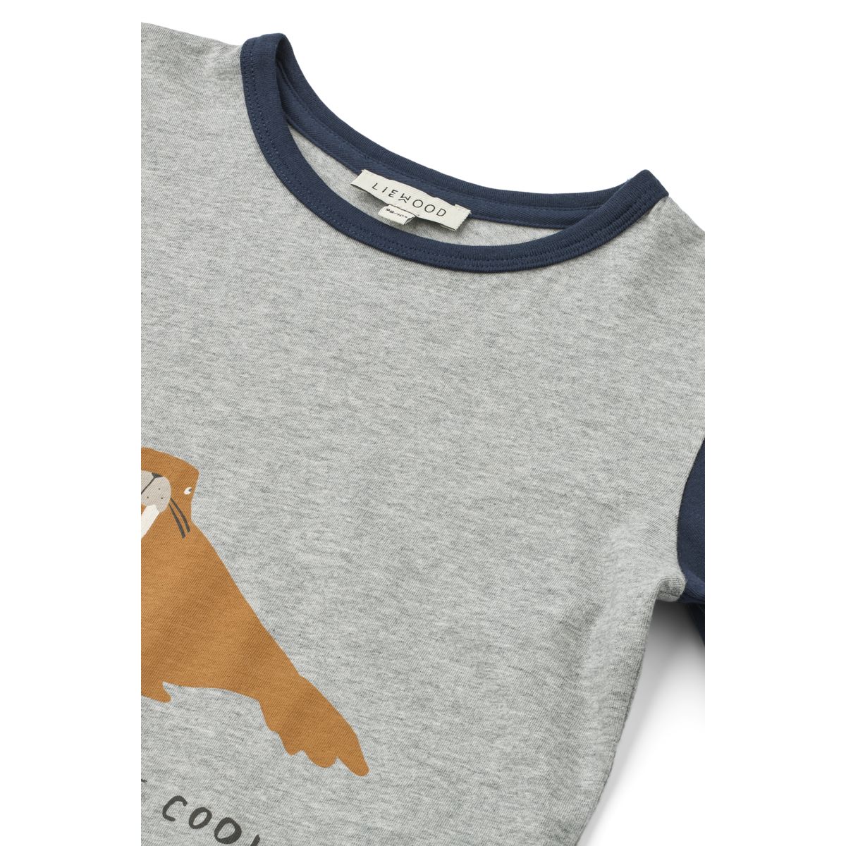 Liewood T-shirt à Manches Longues APIA - Walrus / Grey melange / Classic navy - T-shirt