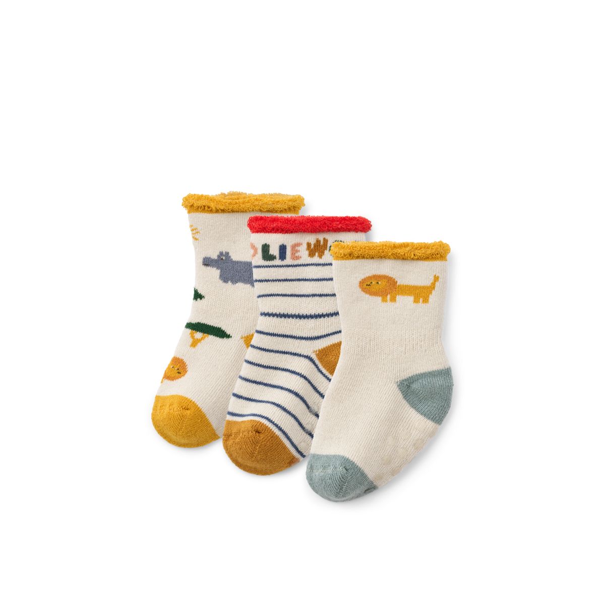 Liewood Paires de Chaussettes pour Bébé ELOY, Lot de 3 - Safari / Sandy mix - Chaussettes/Bas