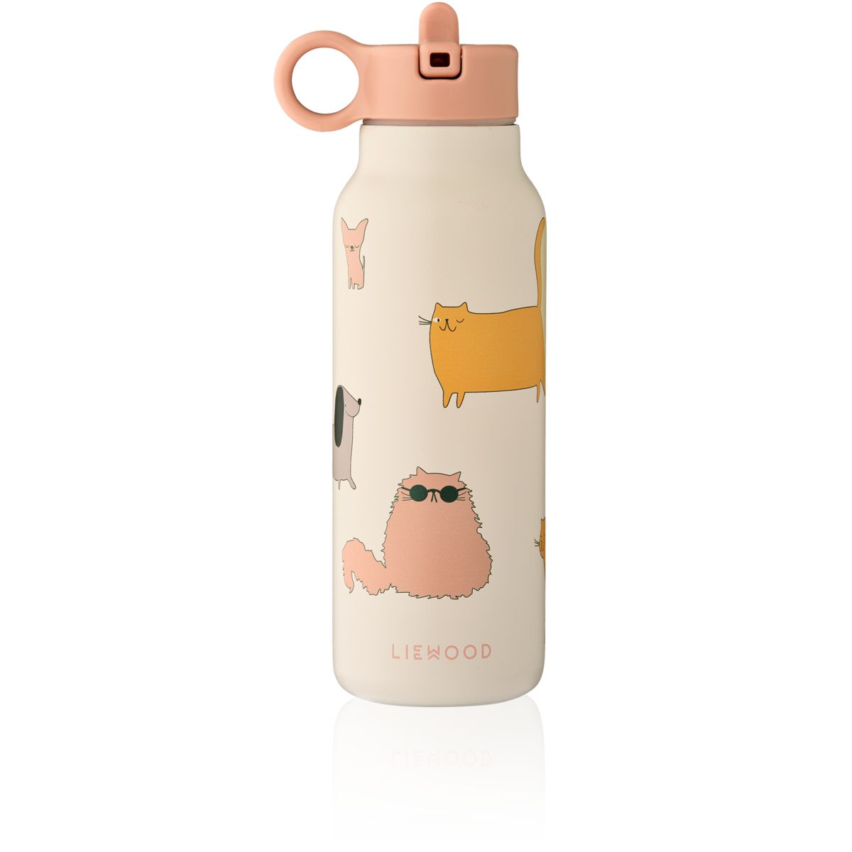 Liewood Gourde Falk 350 ml - Cats and Dogs / Sandy - Goude eau