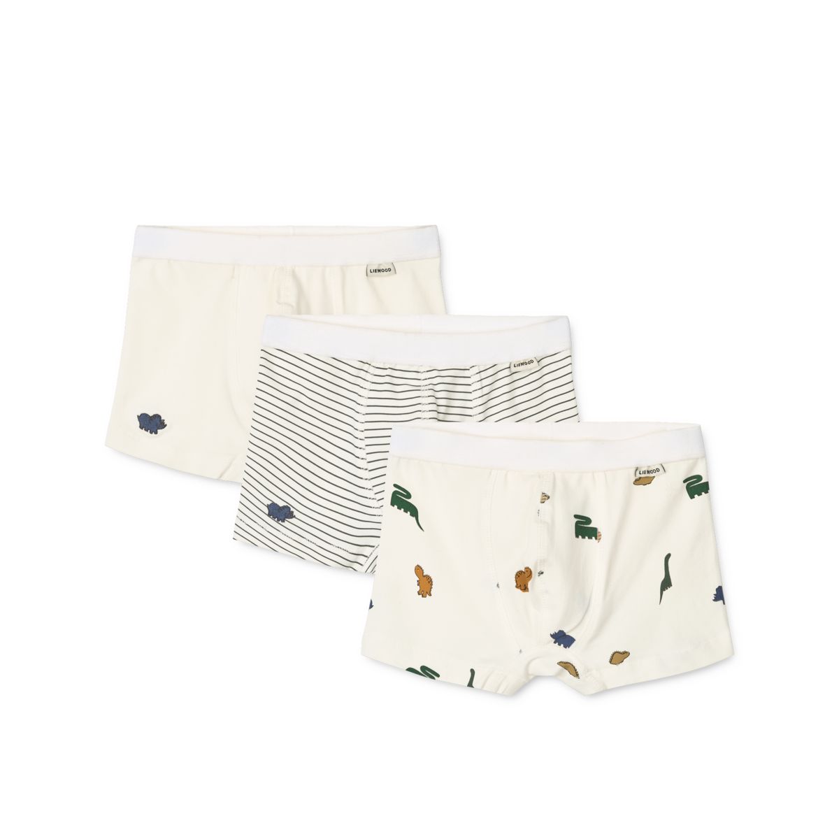 Liewood Boxers MARVIN, Lot de 3 - Mini dinosaurs creme mix - Boxers