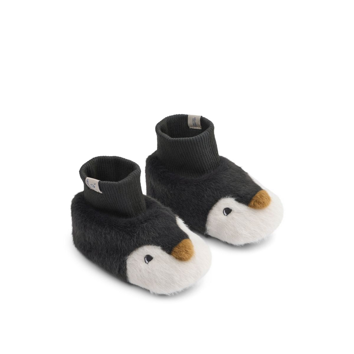 Liewood Beth Penguin Plush Slippers - Sandy / Dark grey - INDOOR SLIPPERS
