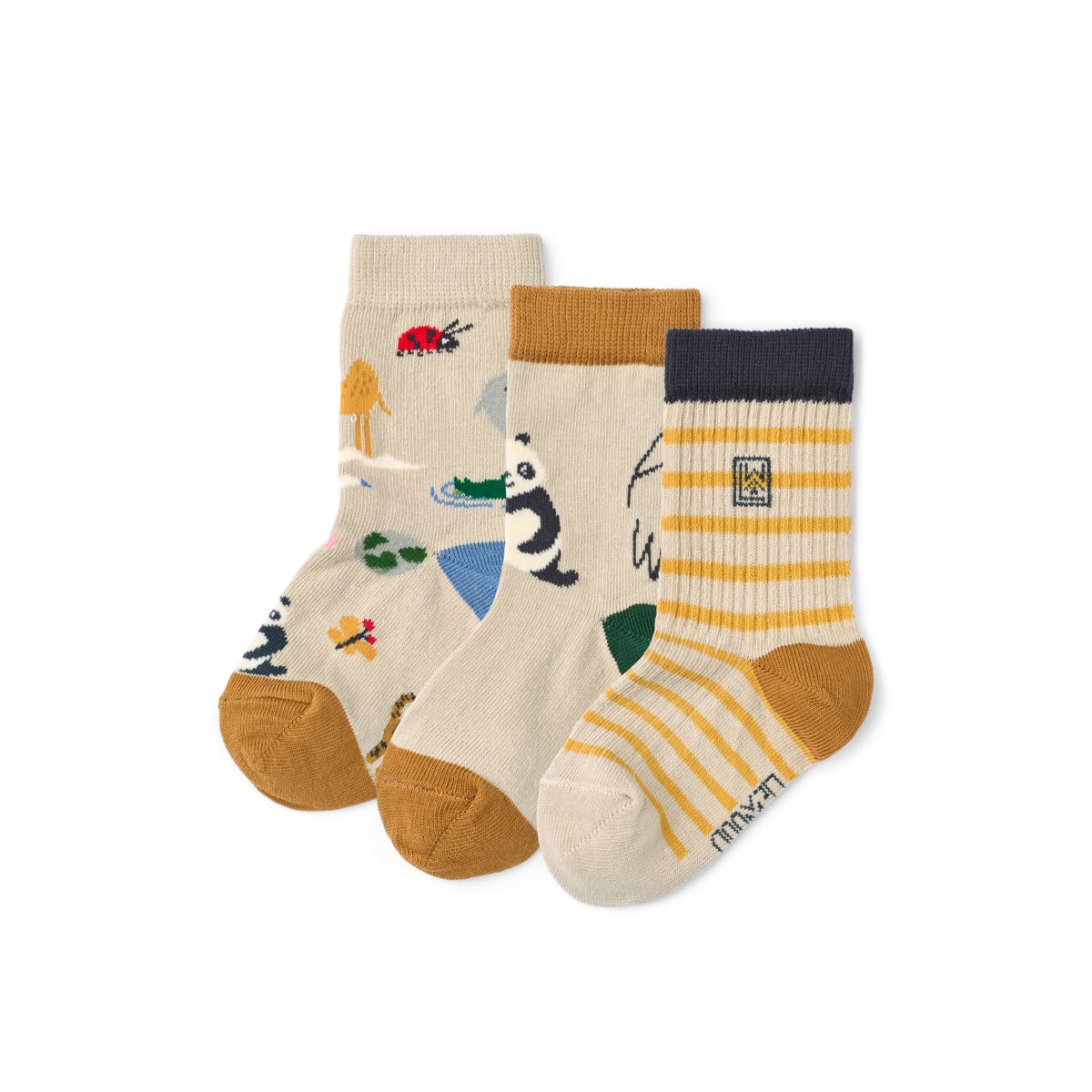 Liewood Chaussettes SILAS, Lot de 3 paires - Around the world / Sandy - Chaussettes/Bas