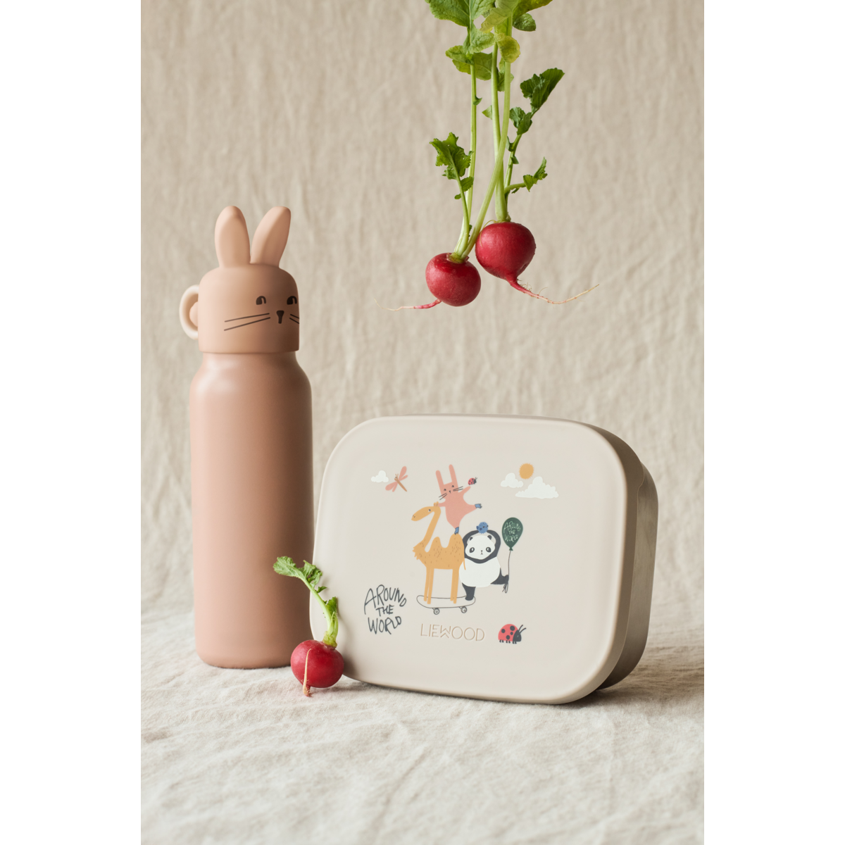 Gourde avec couvercle Lapin FALK 350 ml - Pale tuscany