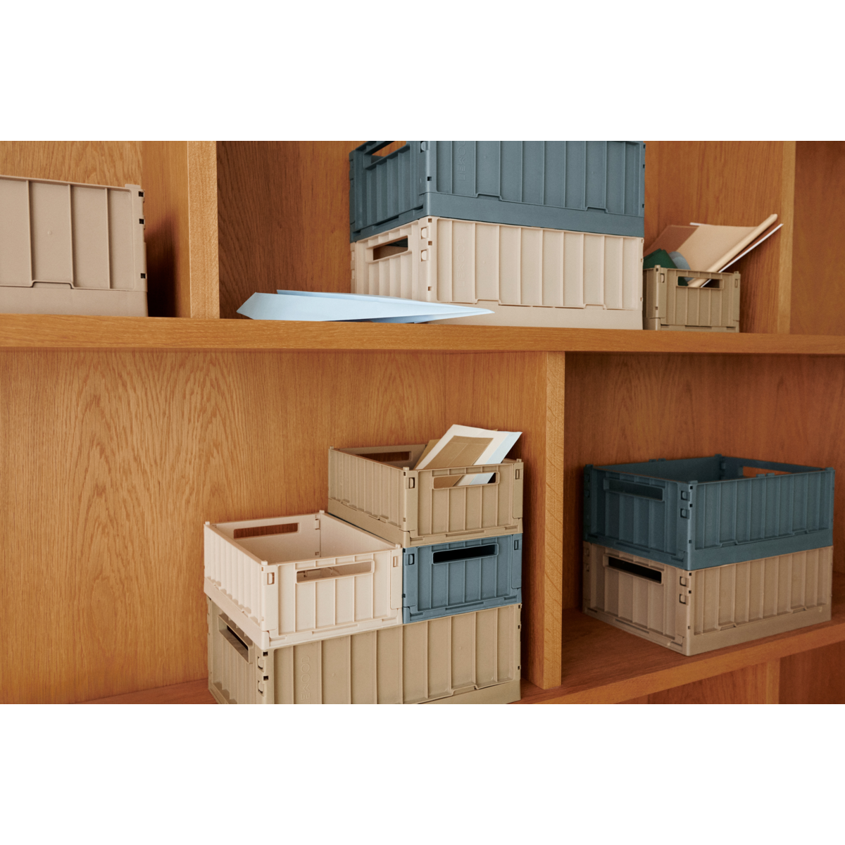 Liewood Boîtes de Rangement WESTON Taille S, Lot de 2 - Oat - Boîtes de rangement