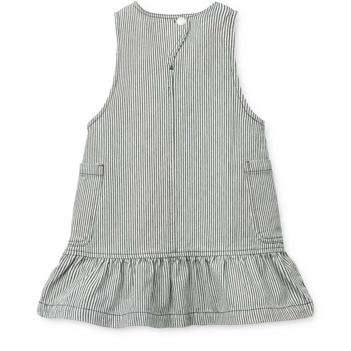 Liewood Robe en Jean à Volants et à Rayures ANGELICA - Classic navy / Creme de la creme - Robe