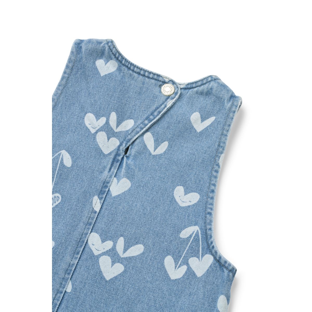 Liewood Angelica Printed Denim frill Dress - Sweethearts / light blue denim - DRESS