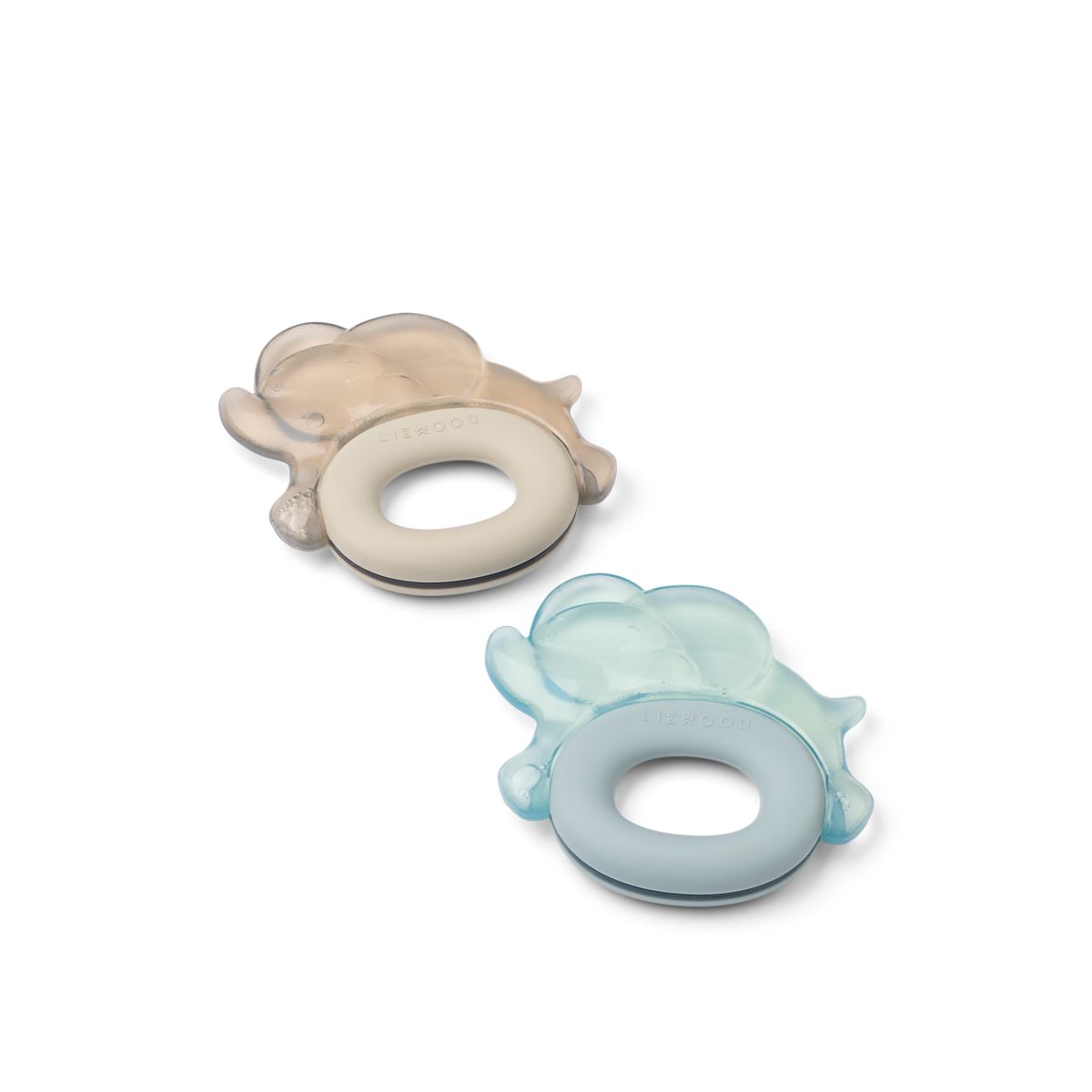 Liewood Rita Elephant Cooling Teether 2-Pack - Sandy / Dove blue - TEETHER