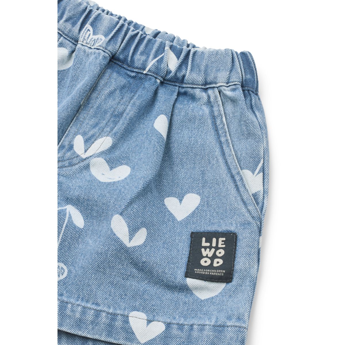 Liewood Borrisa Printed Denim Shorts - Sweethearts / light blue denim - SHORTS