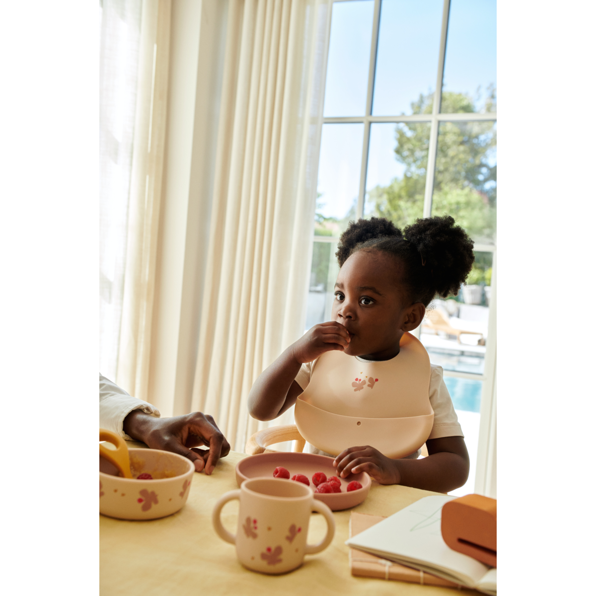 Liewood Bavoirs à Imprimé EMBER, Lot de 2 - Mini Butterfly / Apple blossom - Bavoir