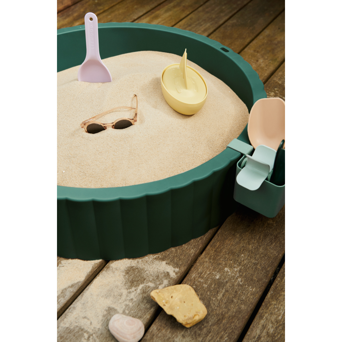Liewood Saul Sandpit - Garden green / Sandy - OUTDOOR TOY
