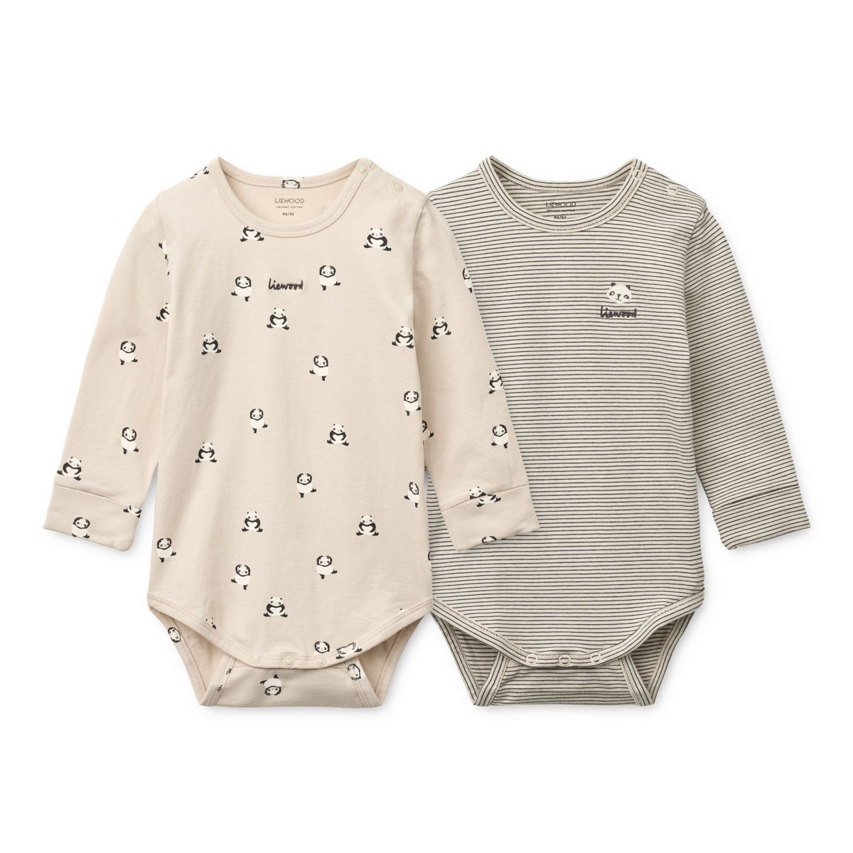 Liewood Body Évolutif à Manches Longues YANNI - Mini panda / Classic navy stripe / mix - Body