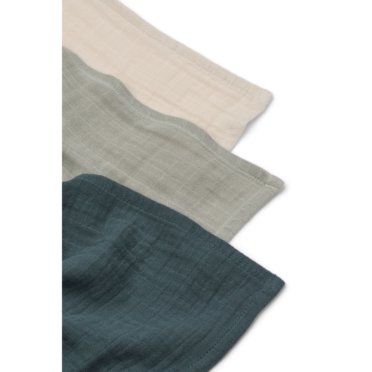 Liewood Lot de 3 langes en mousseline Lewis - Dove blue mix - Langes en mousseline