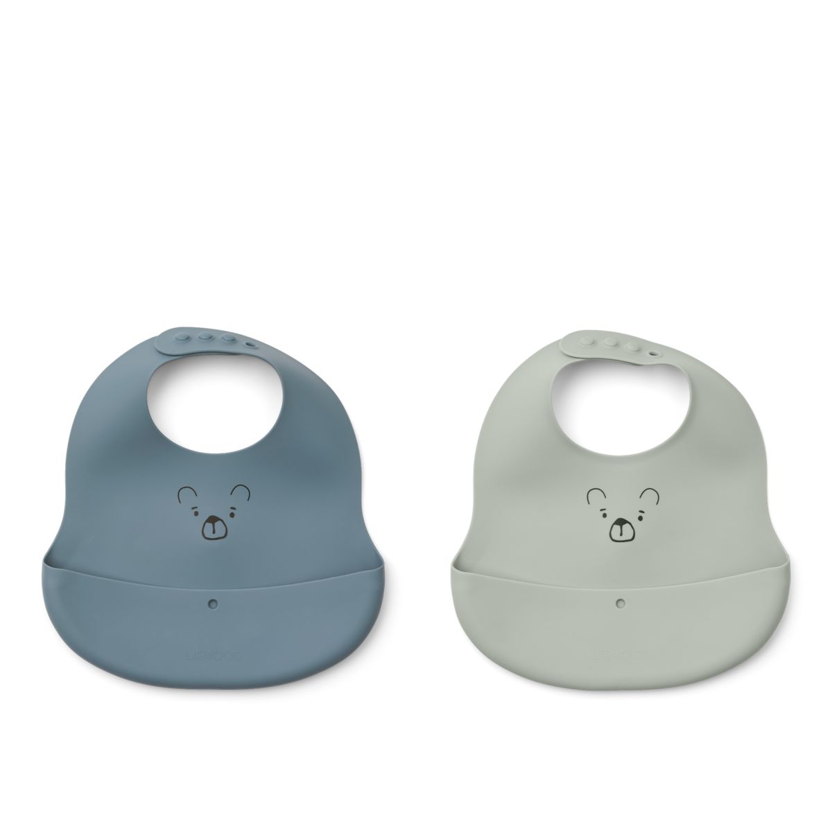 Liewood Bavoirs à Imprimé EMBER, Lot de 2 - Mr Bear dove blue / whale blue - Bavoir
