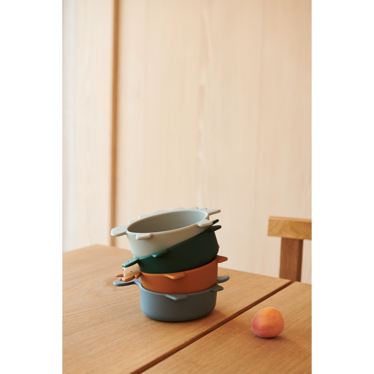 Liewood Lot de 4 bols en silicone Iggy - Dino blue multi mix - Bols