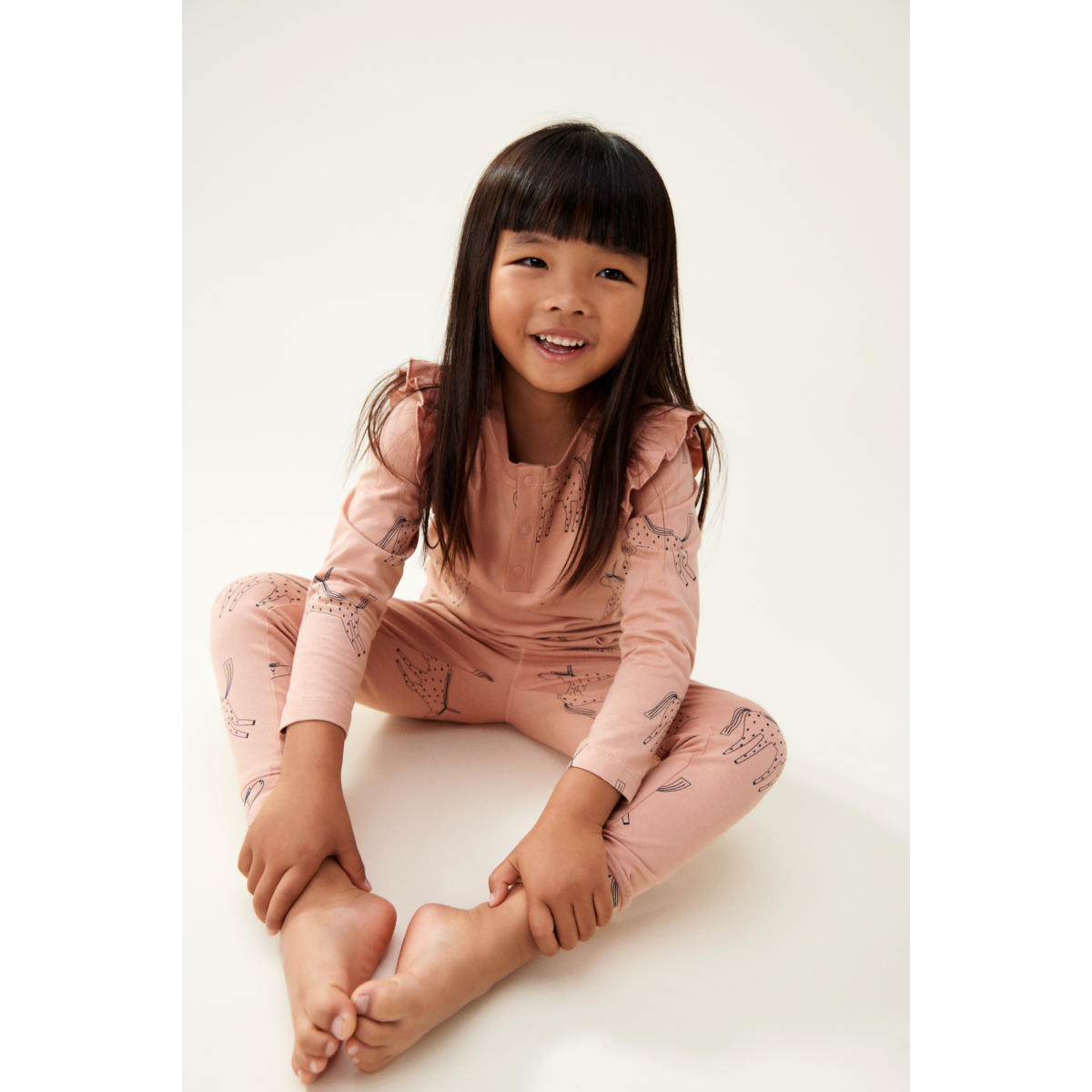 Liewood Ensemble pyjama à volants imprimé Wilhelm - Unicorn / Pale tuscany - Ensemble pyjama