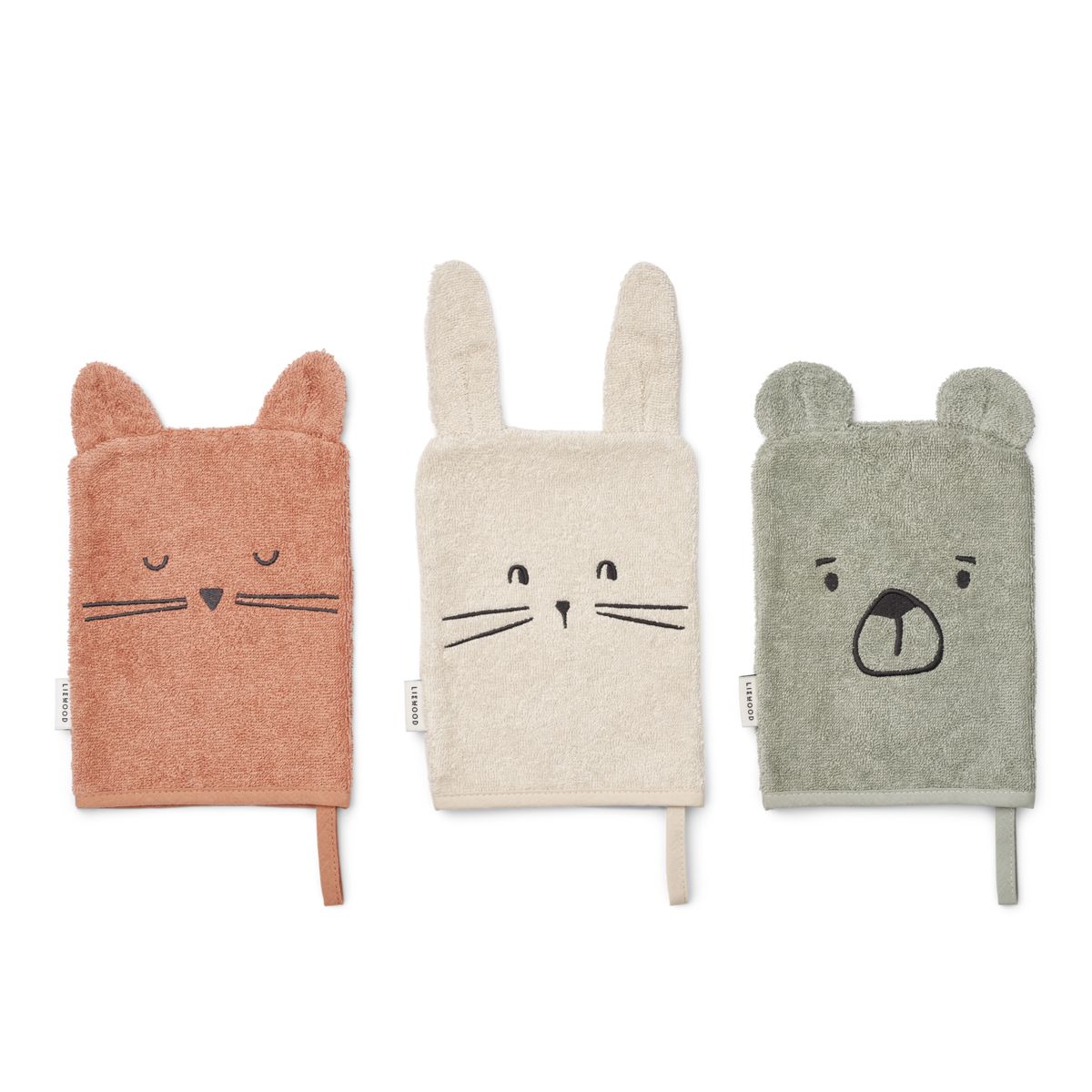 Liewood Lot de 3 gants de toilette Sylvester - Dove blue mix - Serviettes / Gants de toilettes