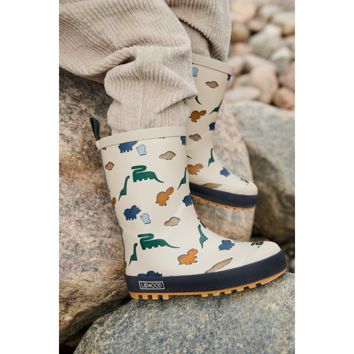 Liewood Bottes de Pluie Thermiques MASON - Dinosaurs / Mist - Bottes de thermique