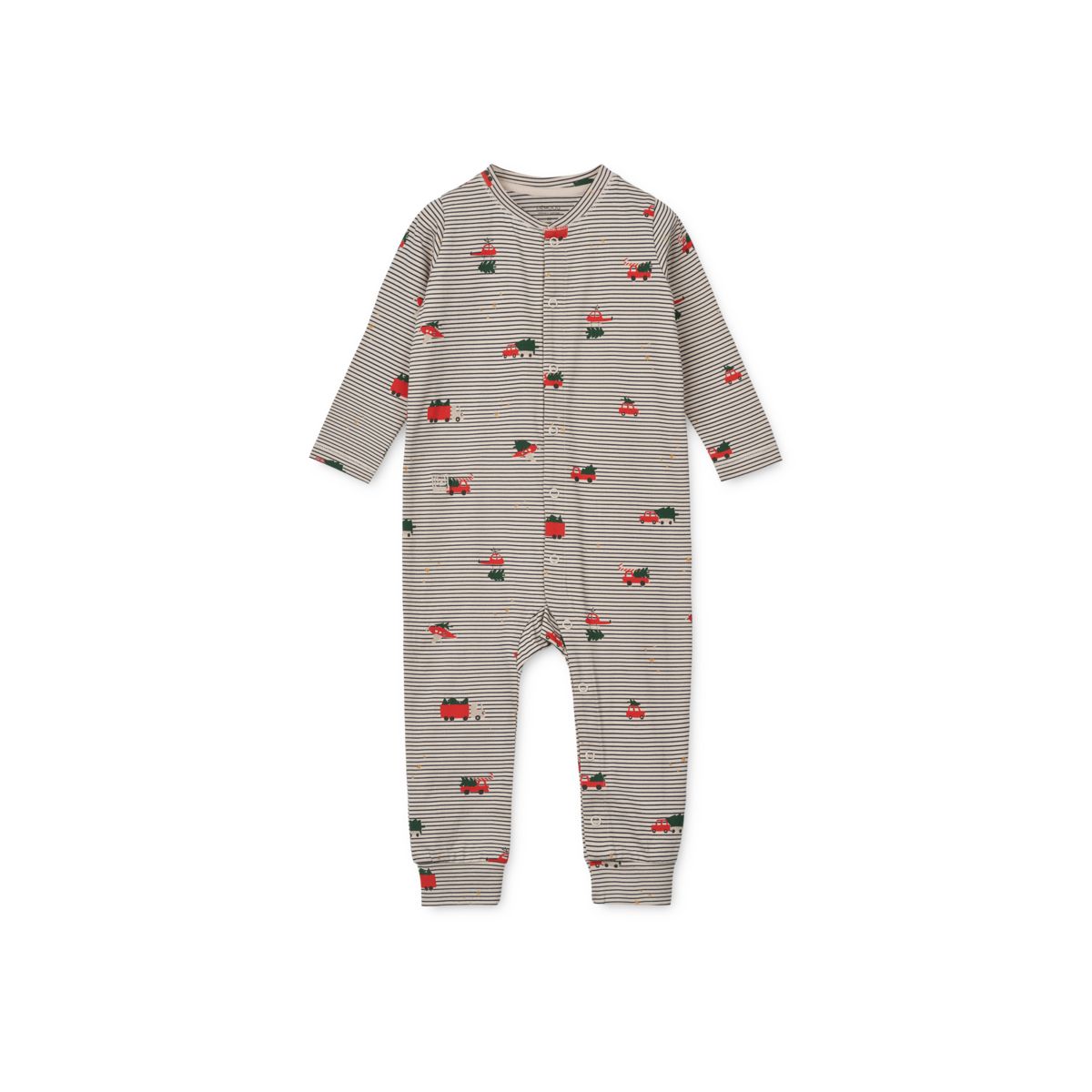Liewood Combinaison de pyjama Birk - Holiday vehicles / Stripe navy - Combinaison de pyjama