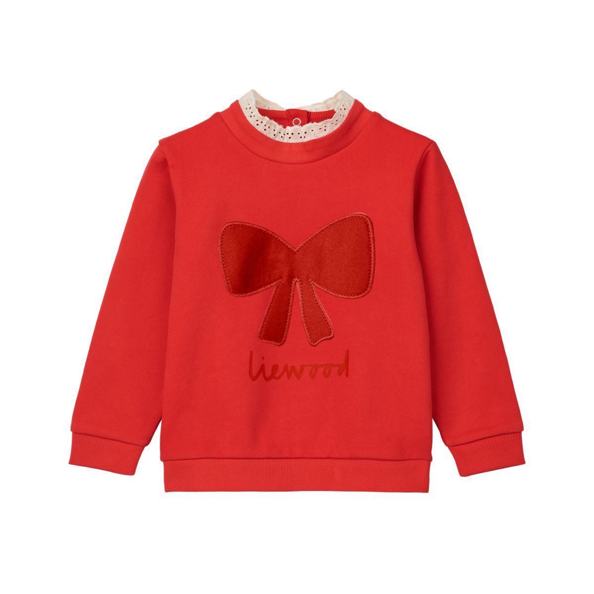 Liewood Sweat Rakel Avec Dentelle - Holiday bow dark red / Apple red - Pull