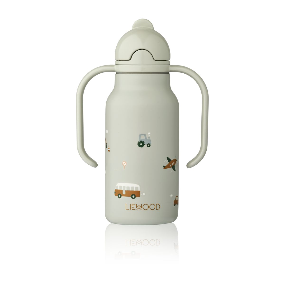 Liewood Bouteille à Imprimé KIMMIE 250 ml - Vehicles / Dove blue - Goude eau
