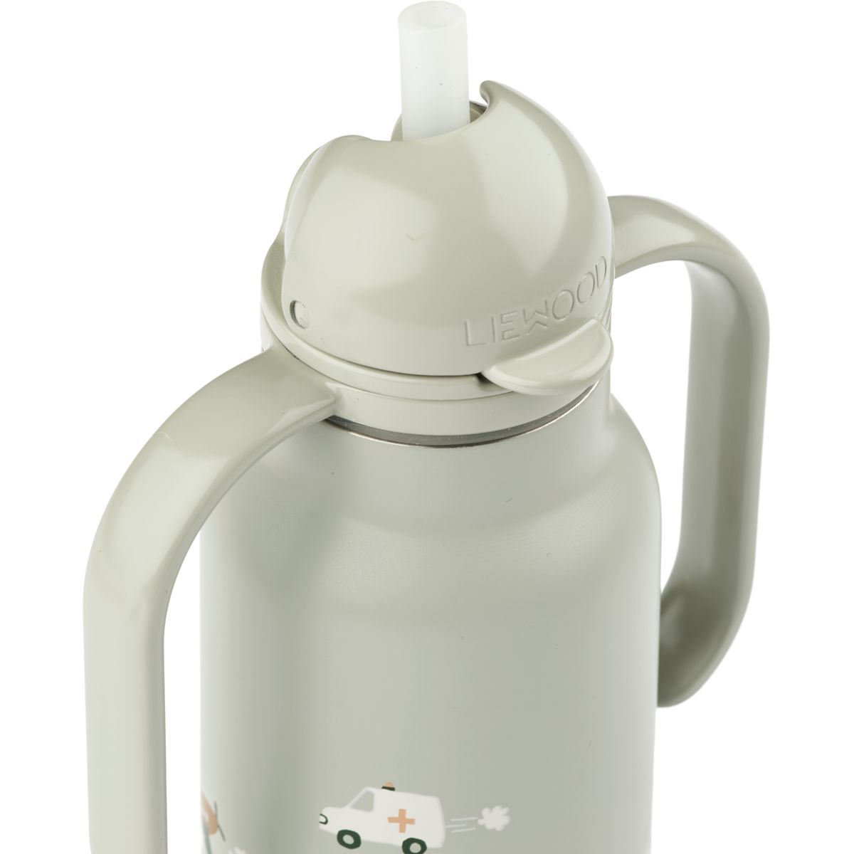 Liewood Bouteille à Imprimé KIMMIE 250 ml - Vehicles / Dove blue - Goude eau