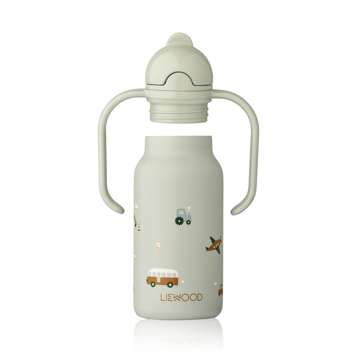 Liewood Bouteille à Imprimé KIMMIE 250 ml - Vehicles / Dove blue - Goude eau