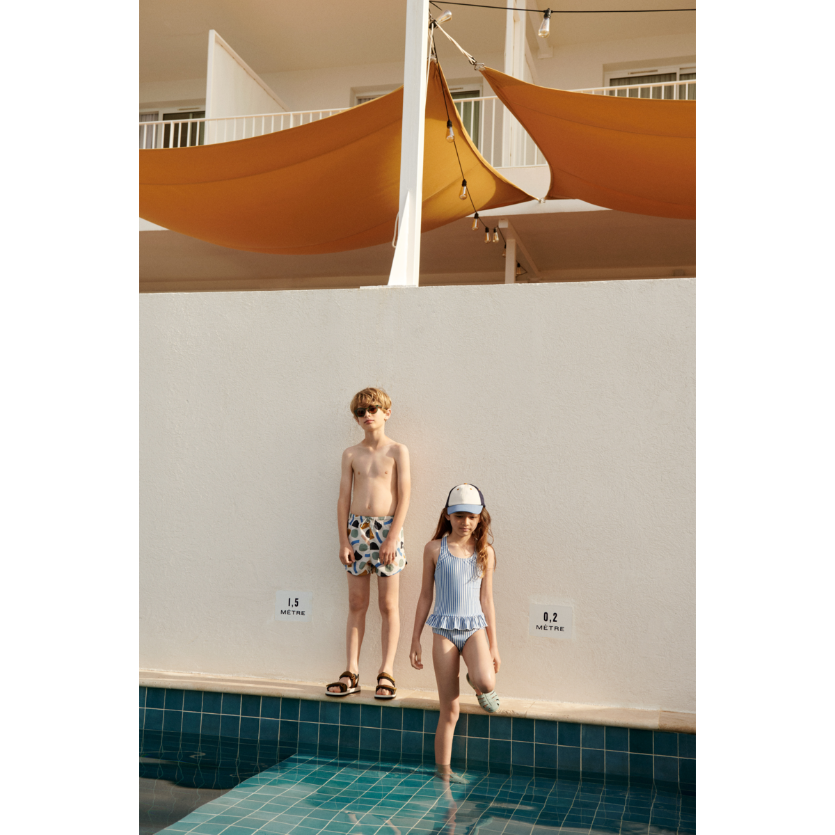 Liewood Maillot De Bain À Rayures Amara - Y/D stripe Riverside / Creme de la creme - Maillot de bain