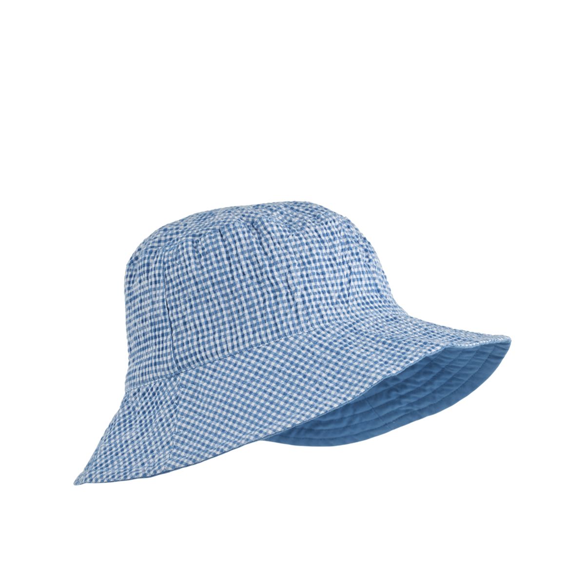 Liewood Chapeau DAMON en seersucker - Y/D Check Riverside / Crisp white - Chapeaux & Casquettes