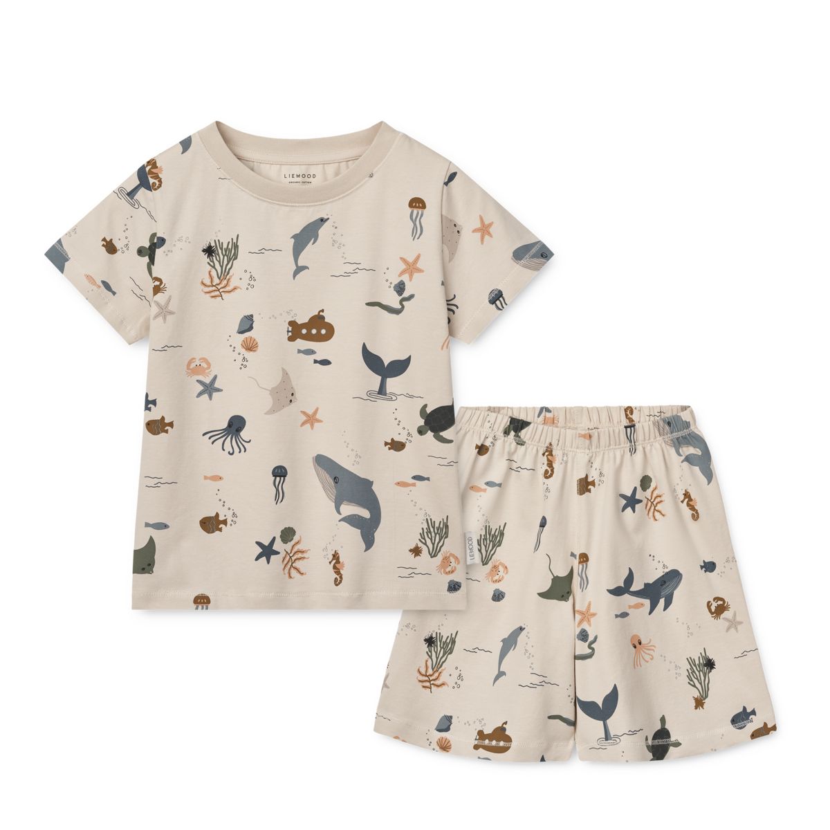 Liewood Ensemble de pyjama imprimé ILFORD - Sea creature / Sandy - T-shirt