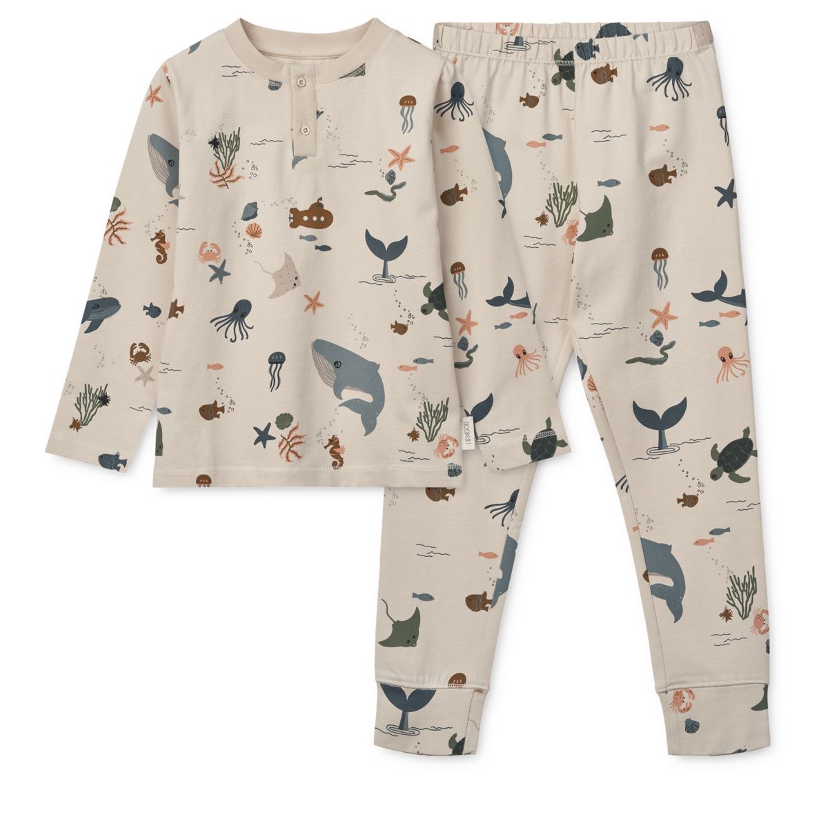 Liewood Ensemble de Pyjama à Imprimé WILHELM - Sea creature / Sandy - Ensemble pyjama