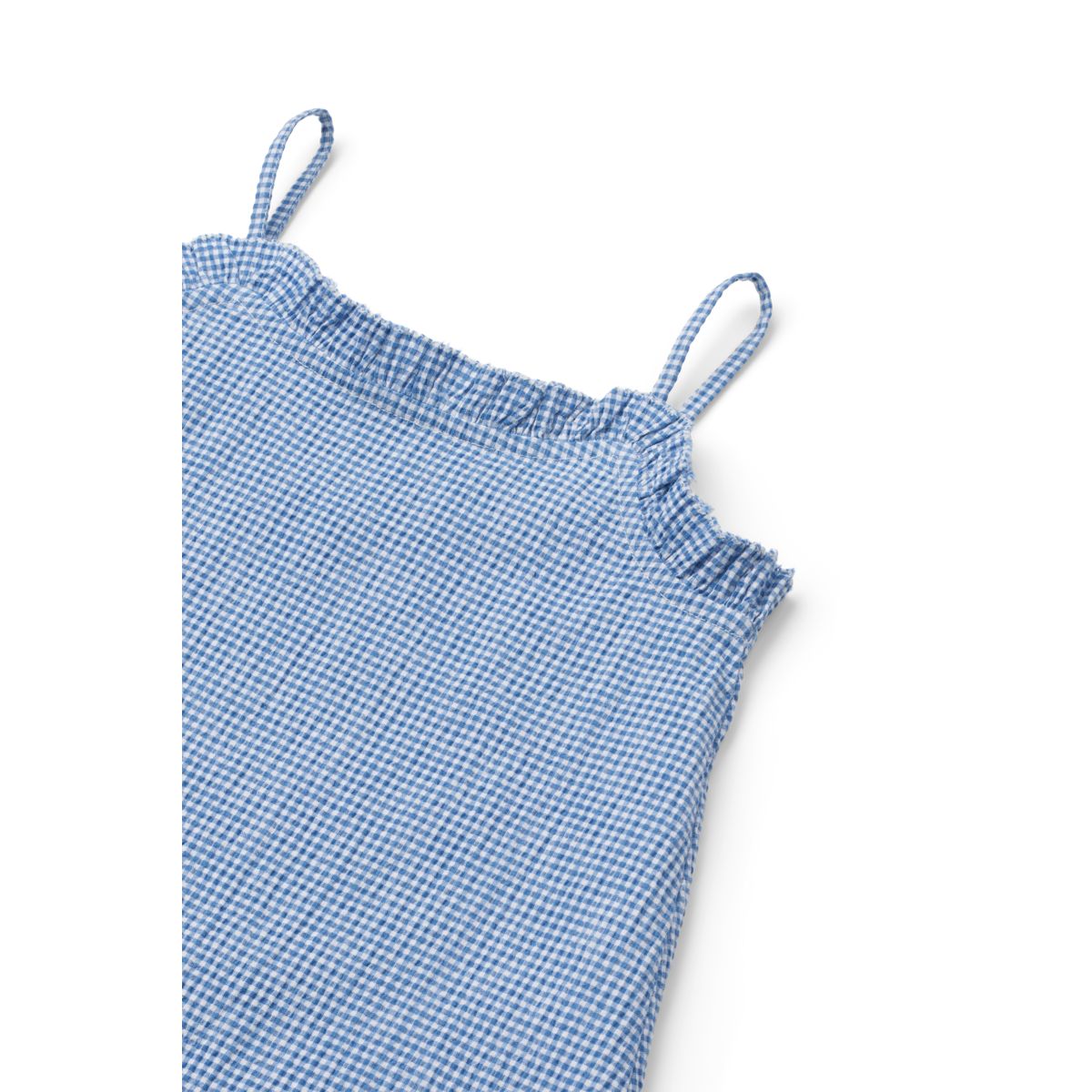 Liewood Robe SOPHIA en tissu gaufré - Y/D Check Riverside / Crisp white - Robe