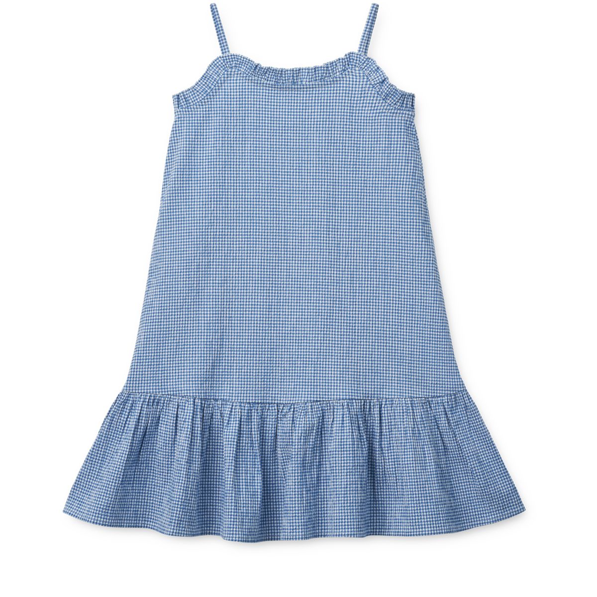 Liewood Robe SOPHIA en tissu gaufré - Y/D Check Riverside / Crisp white - Robe