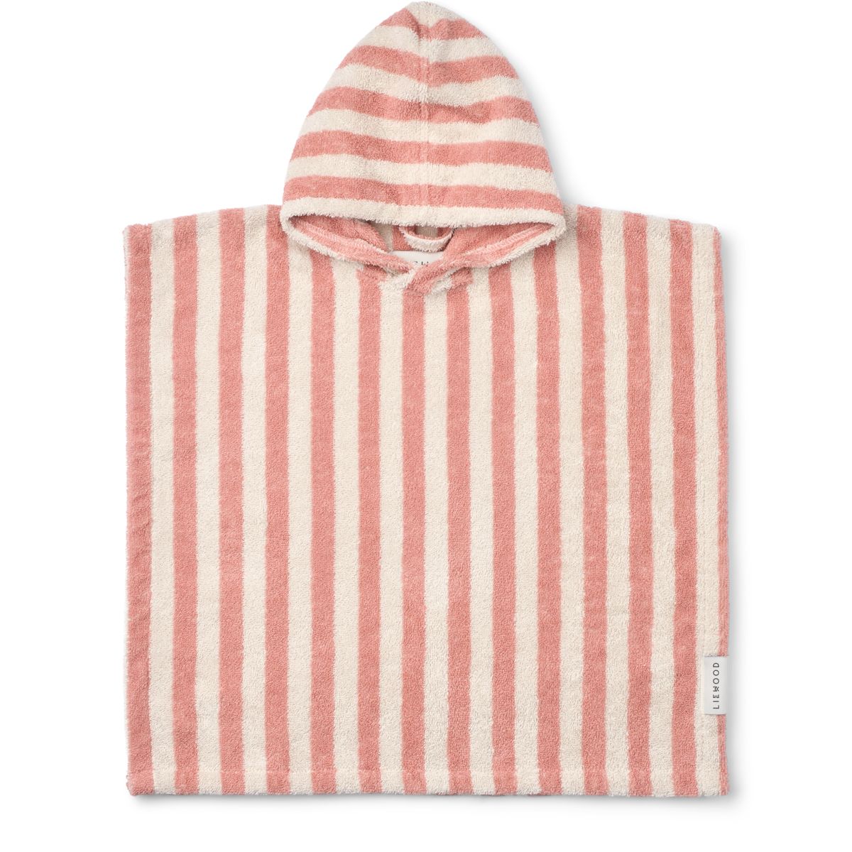 Poncho en Tissu Éponge KOI - Coral blush / creme de la creme stripe