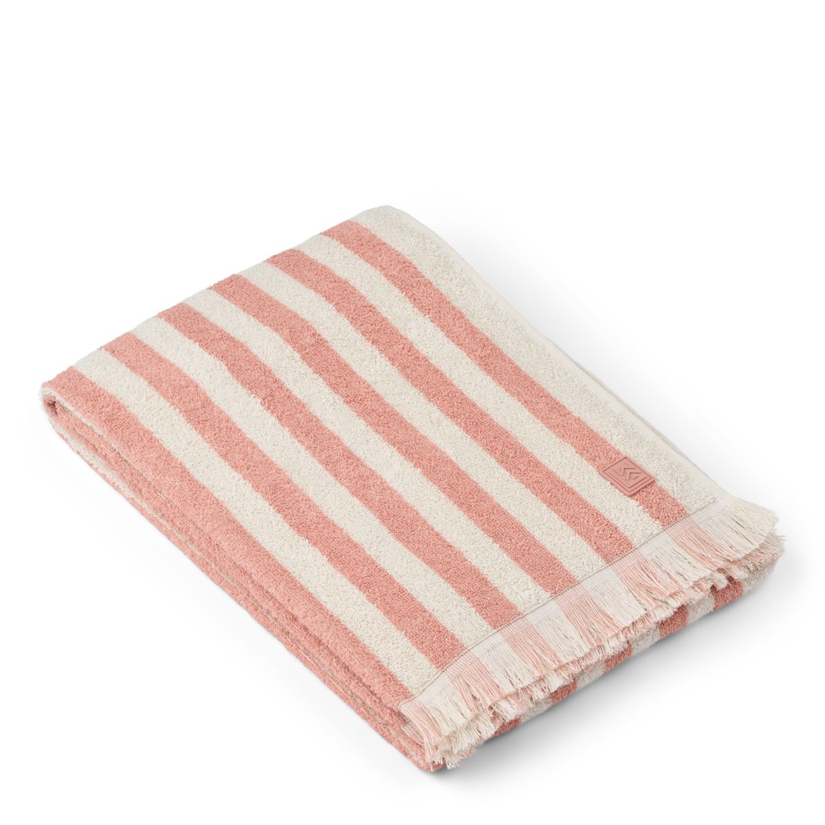 Serviette de bain d'été - Coral blush / creme de la creme stripe
