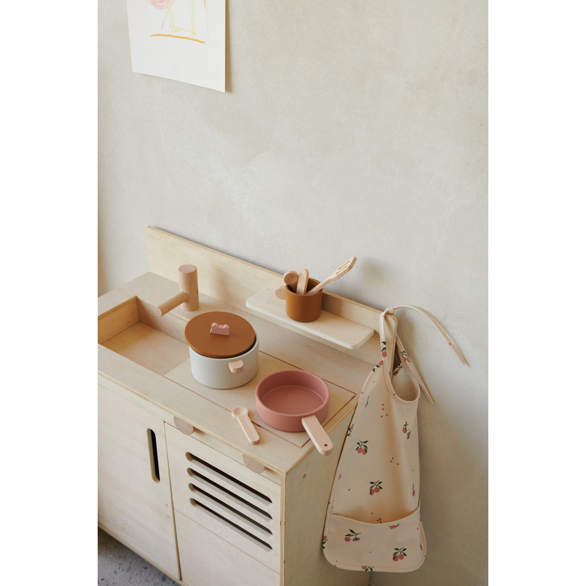 Bavoir Lai - Peach / Sea shell mix
