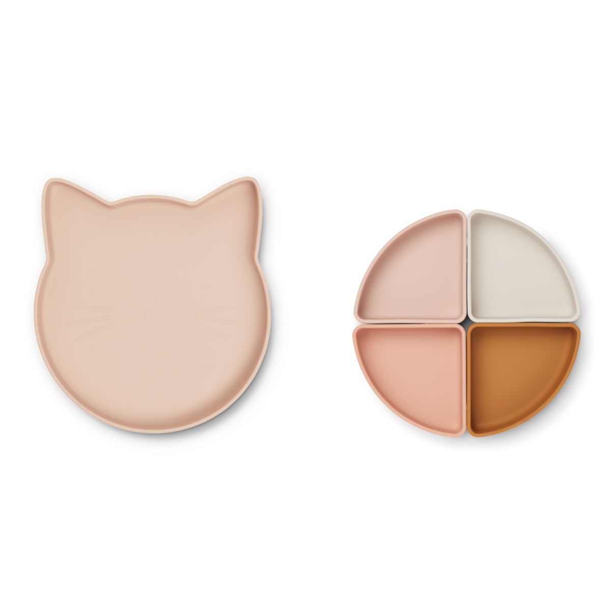 Liewood Assiette à compartiment Arne - Cat rose multi mix - Assiettes