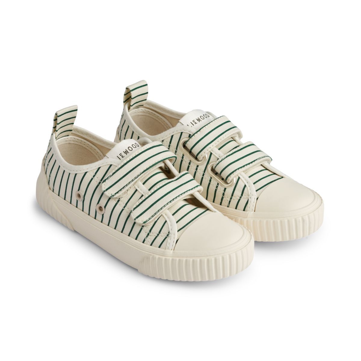 Liewood Baskets en toile Kim - Stripe Garden green / Creme de la creme - Baskets