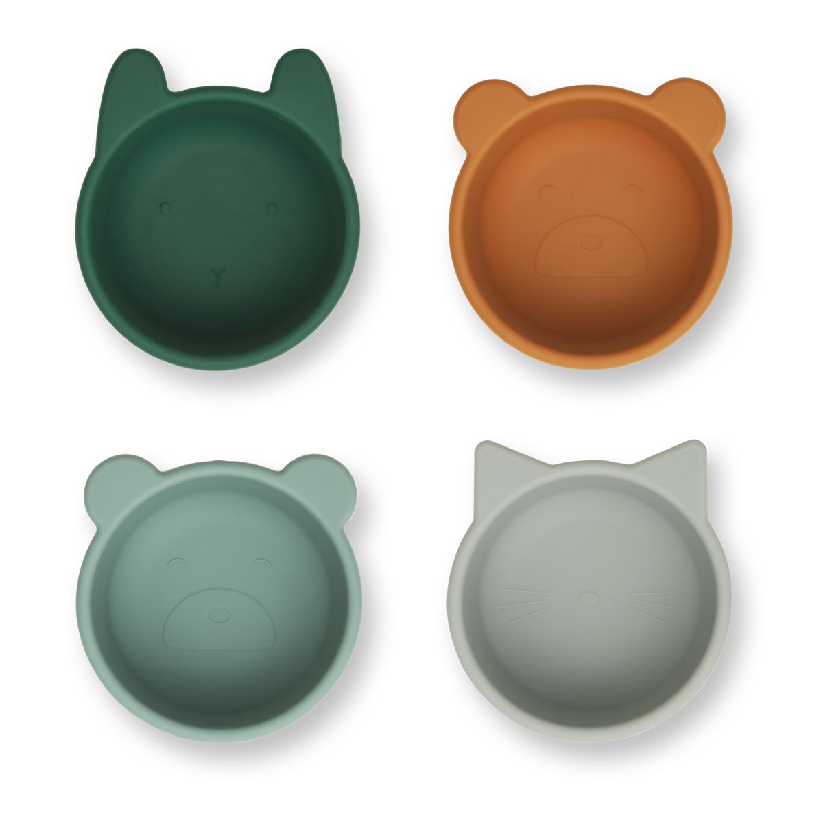 Liewood Lot de 4 bols en silicone Malene - Green multi mix - Bols